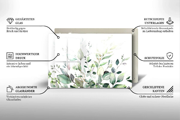 Deska do kuchni Akwarelowe rośliny