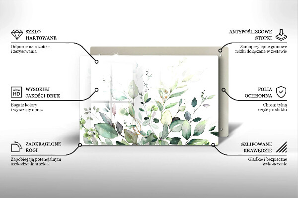 Deska do kuchni Akwarelowe rośliny