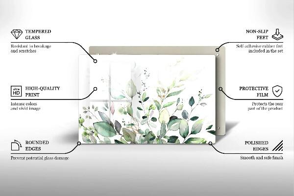 Deska do kuchni Akwarelowe rośliny