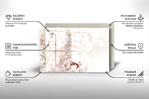 Deska do kuchni Pastelowe piwonie