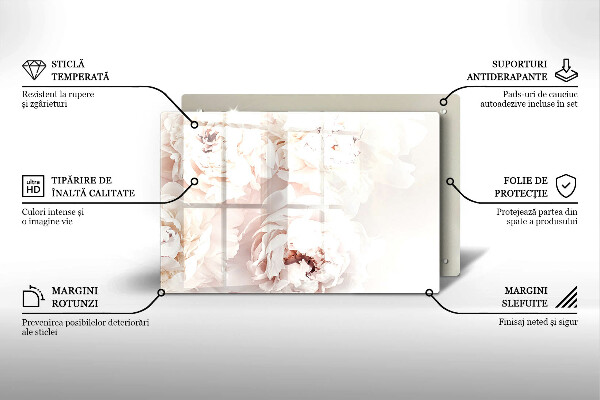 Deska do kuchni Pastelowe piwonie