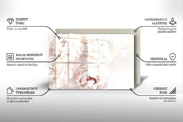 Deska do kuchni Pastelowe piwonie