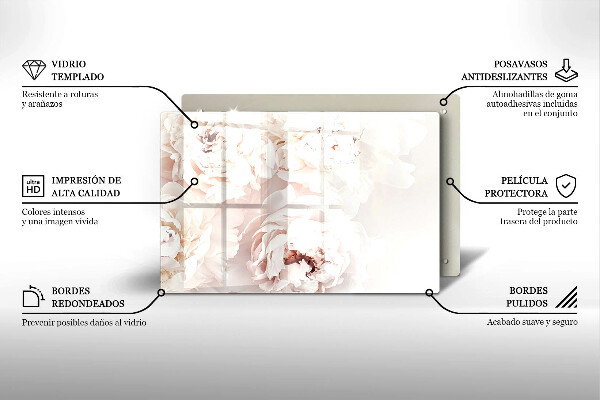 Deska do kuchni Pastelowe piwonie