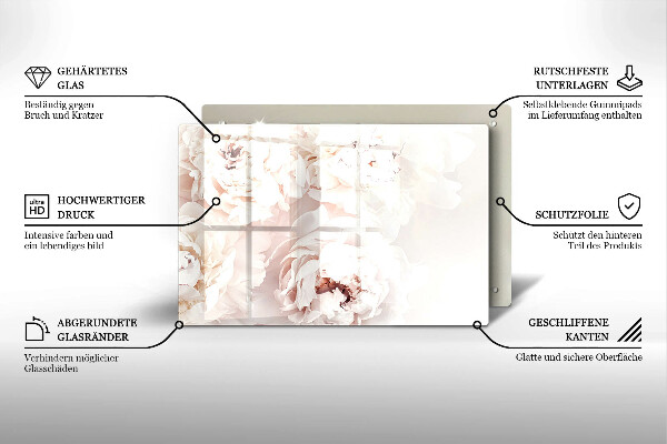 Deska do kuchni Pastelowe piwonie