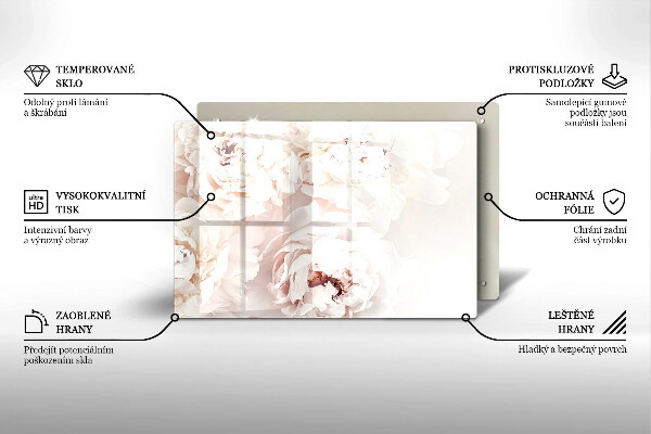 Deska do kuchni Pastelowe piwonie