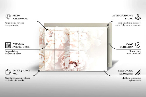 Deska do kuchni Pastelowe piwonie