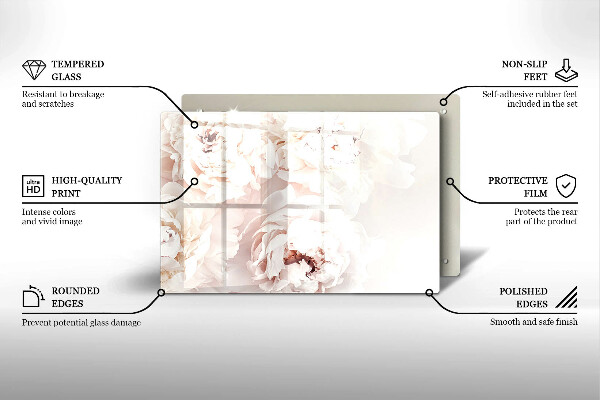 Deska do kuchni Pastelowe piwonie