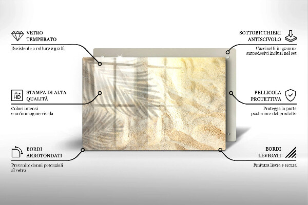 Deska do kuchni Liście palmy i piasek