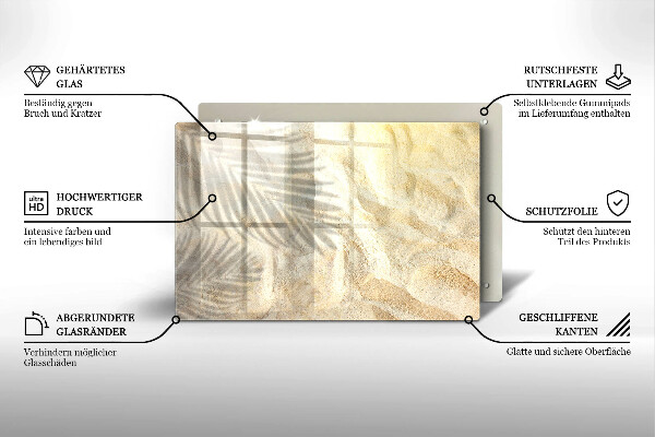 Deska do kuchni Liście palmy i piasek