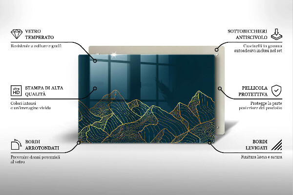 Deska do kuchni Abstrakcyjne góry