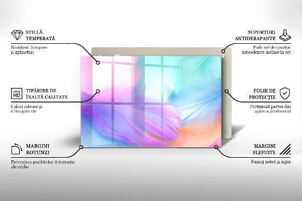 Deska do kuchni Pastelowe piórka