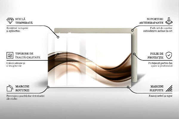 Deska do kuchni Abstrakcja brązowe linie
