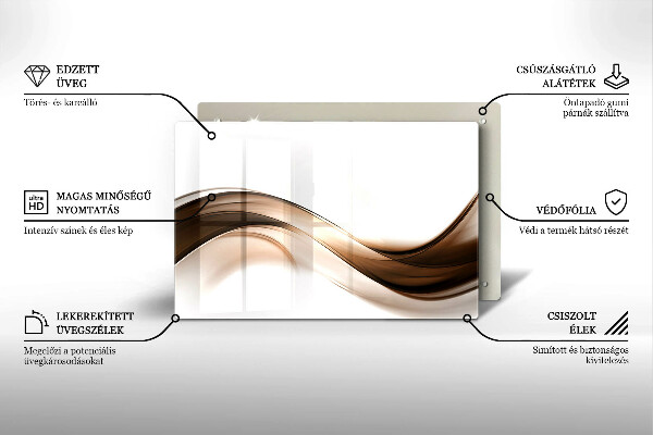 Deska do kuchni Abstrakcja brązowe linie
