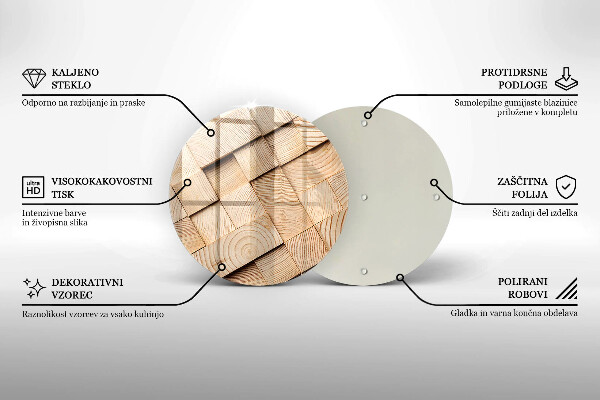 Deska kuchenna szklana Drewniane kwadraty