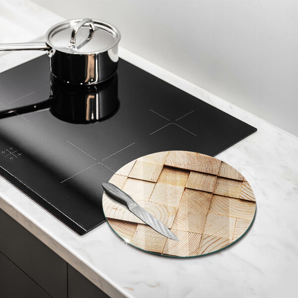 Deska kuchenna szklana Drewniane kwadraty