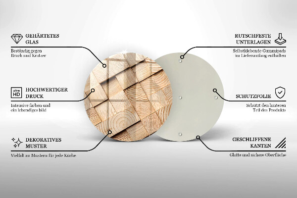 Deska kuchenna szklana Drewniane kwadraty