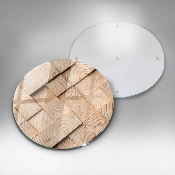 Deska kuchenna szklana Drewniane kwadraty