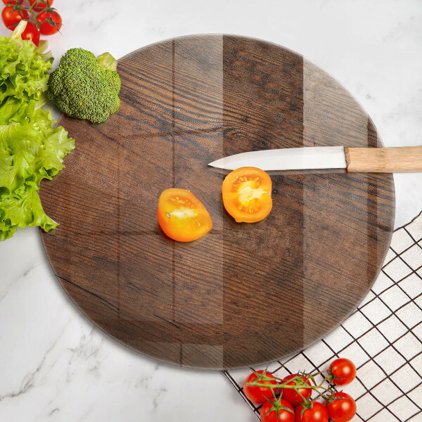 Deska kuchenna szklana Ciemne drewno deska