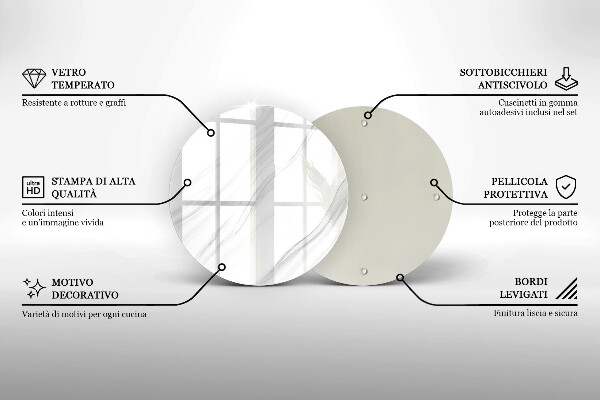 Deska kuchenna szklana Delikatny marmur