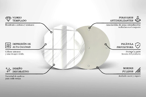 Deska kuchenna szklana Delikatny marmur