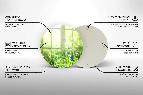 Deska kuchenna szklana Natura - trawa i rosa