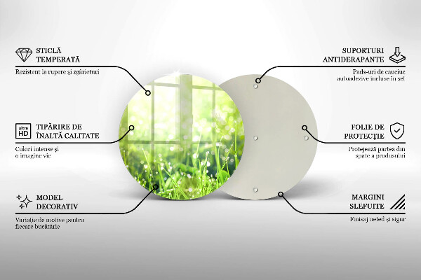 Deska kuchenna szklana Natura - trawa i rosa