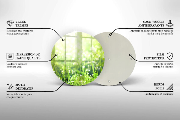 Deska kuchenna szklana Natura - trawa i rosa