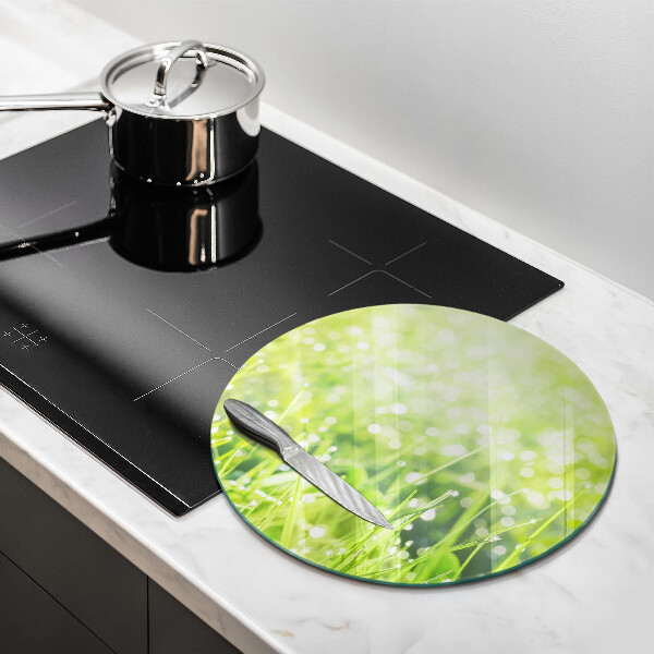 Deska kuchenna szklana Natura - trawa i rosa