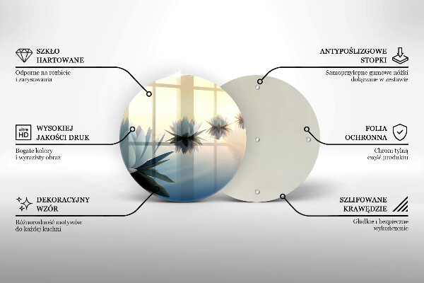 Deska kuchenna szklana Kwiaty lilie na wodzie