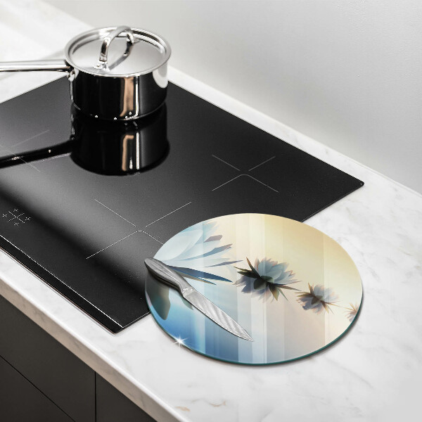 Deska kuchenna szklana Kwiaty lilie na wodzie