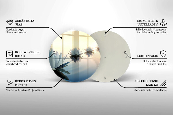 Deska kuchenna szklana Kwiaty lilie na wodzie