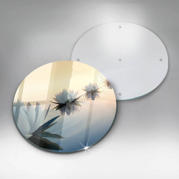 Deska kuchenna szklana Kwiaty lilie na wodzie