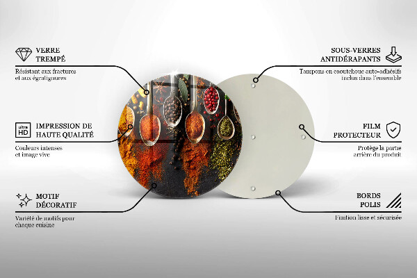 Deska kuchenna szklana Łyżki z przyprawami