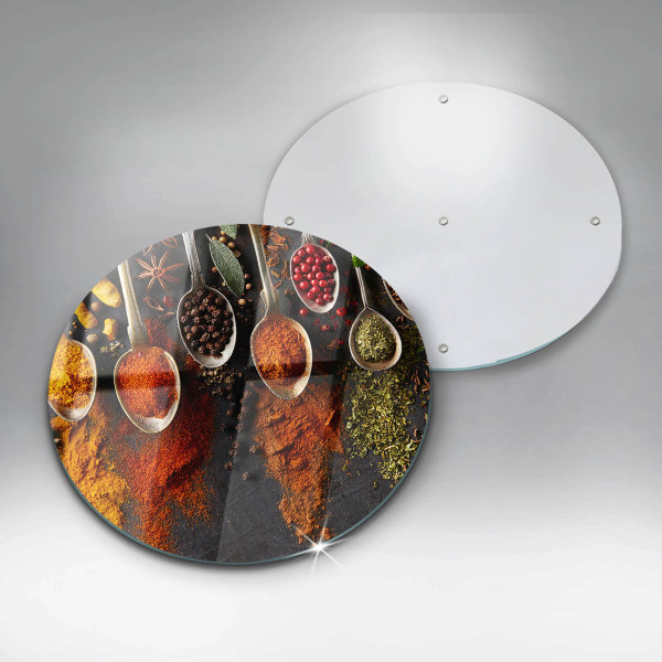 Deska kuchenna szklana Łyżki z przyprawami