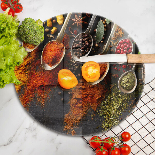 Deska kuchenna szklana Łyżki z przyprawami