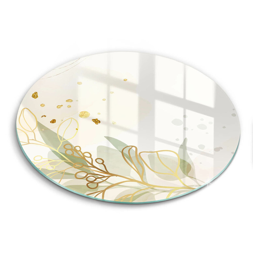 Deska kuchenna szklana Akwarelowe i złote liście
