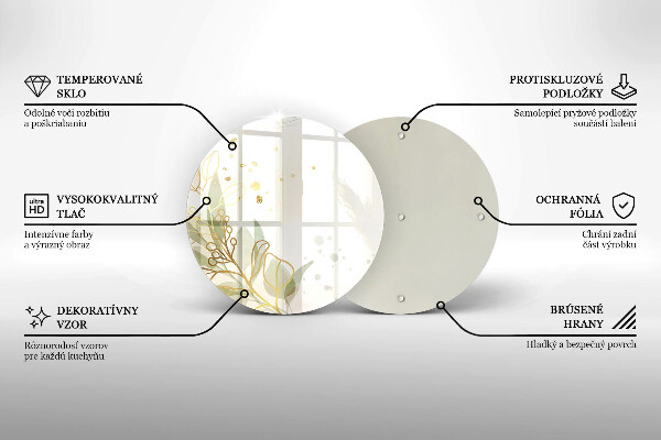 Deska kuchenna szklana Akwarelowe i złote liście