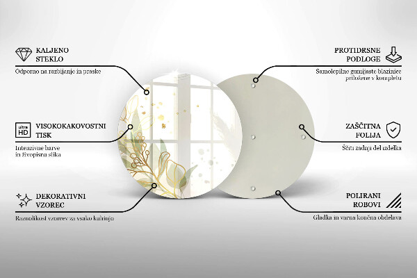 Deska kuchenna szklana Akwarelowe i złote liście