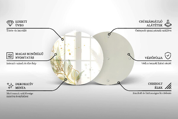 Deska kuchenna szklana Akwarelowe i złote liście