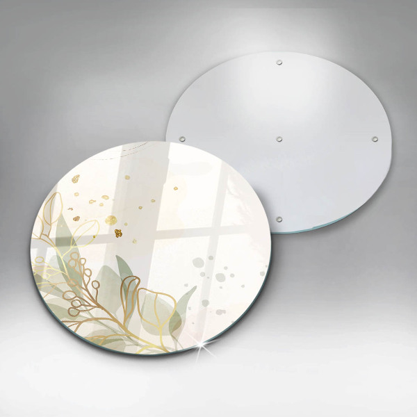 Deska kuchenna szklana Akwarelowe i złote liście