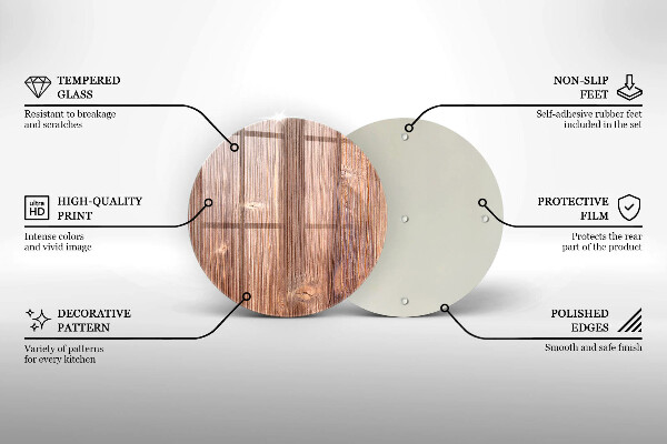 Deska kuchenna szklana Naturalne drewno
