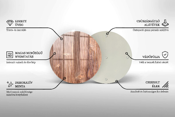 Deska kuchenna szklana Naturalne drewno
