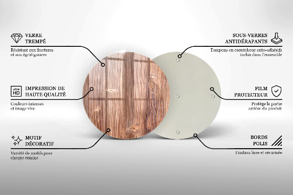 Deska kuchenna szklana Naturalne drewno