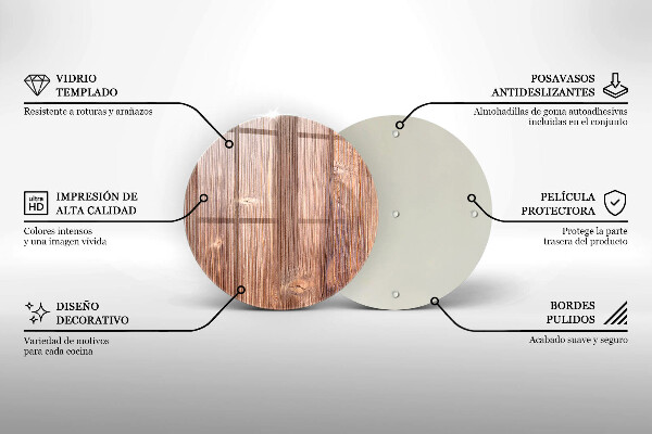 Deska kuchenna szklana Naturalne drewno