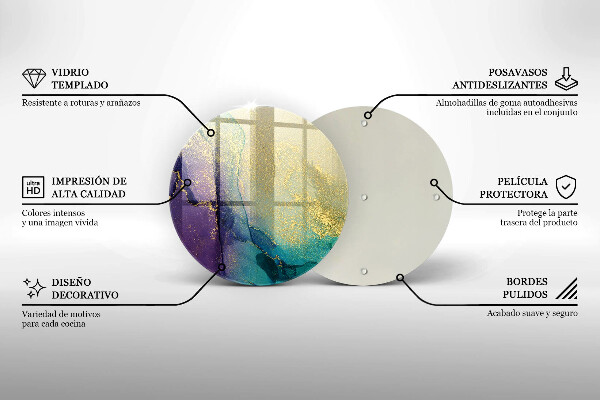 Deska kuchenna szklana Tło ze złotem