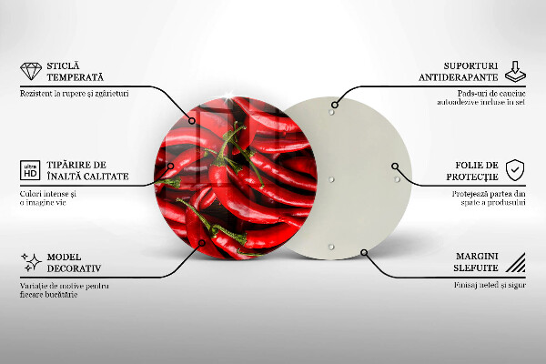 Szklana deska kuchenna Ostre chili papryki