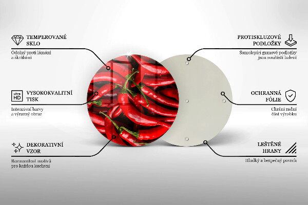 Szklana deska kuchenna Ostre chili papryki