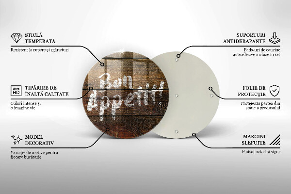 Deska kuchenna szklana Deski napis Bon Appetit