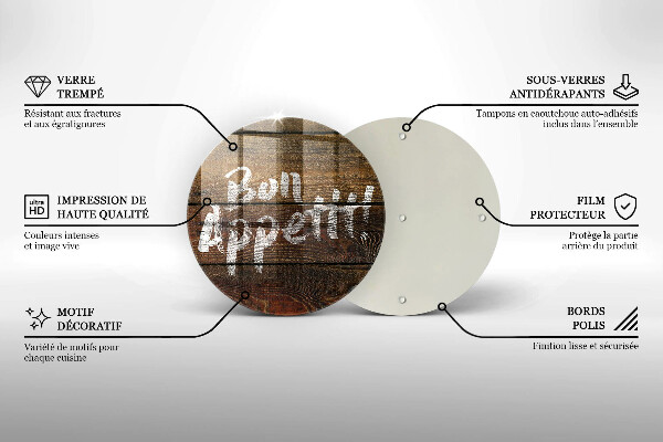 Deska kuchenna szklana Deski napis Bon Appetit