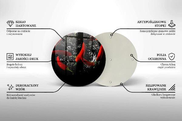 Deska kuchenna szklana Papryczki chili w wodzie
